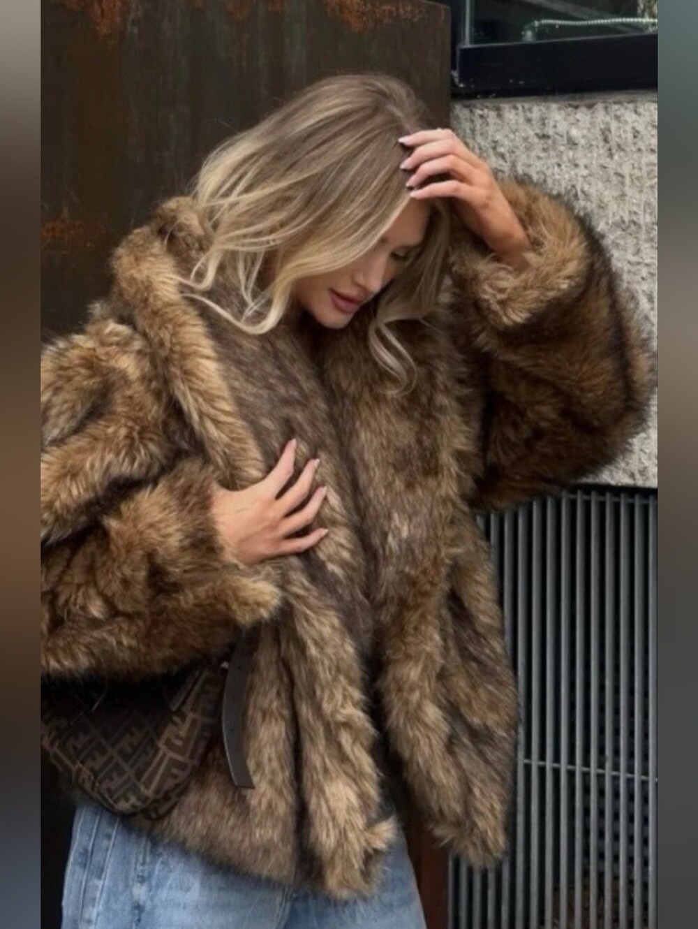 Zara faux fur coat